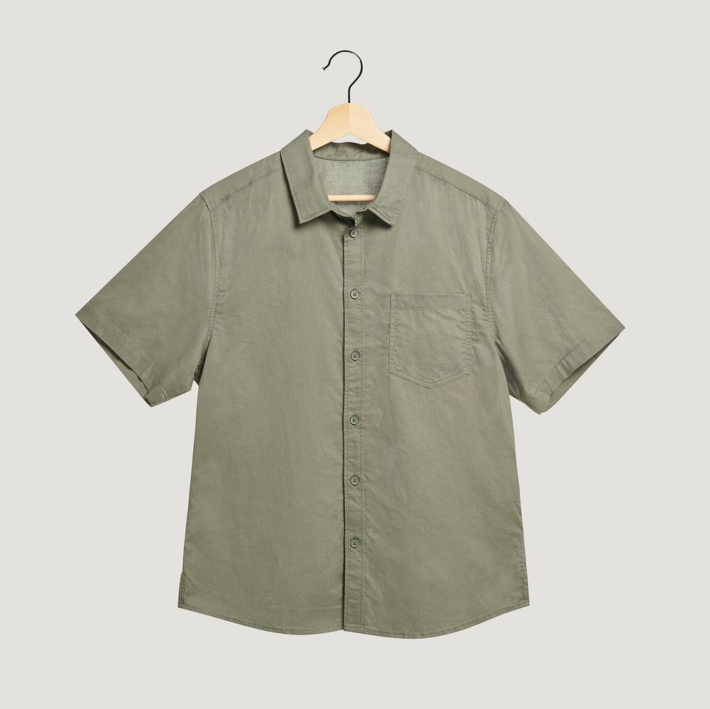 Green linen shirt men's apparel 