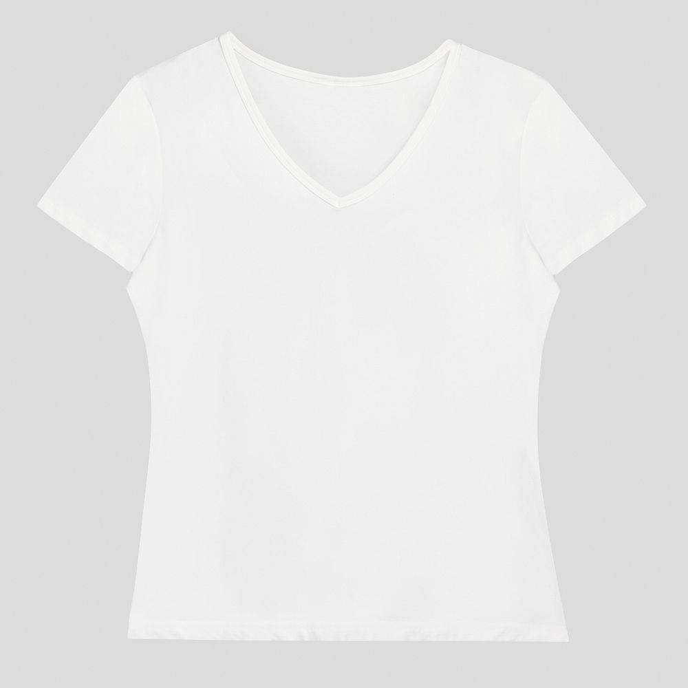 Simple white v neck t-shirt mockup 