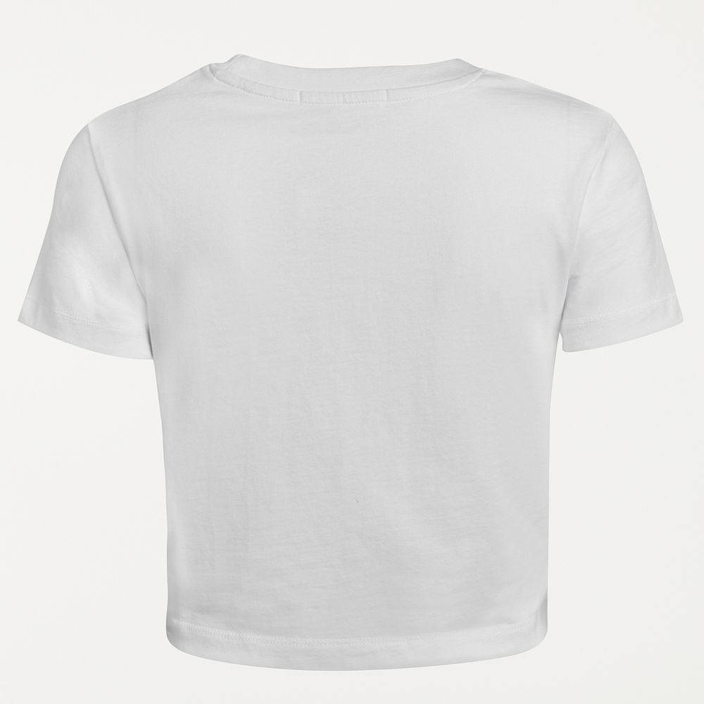 White crop top women's t-shirt mockup 