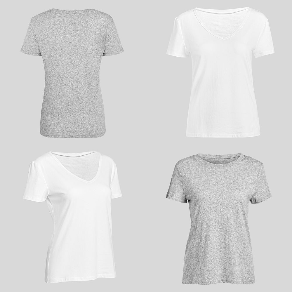 Simple plain t-shirt set mockup