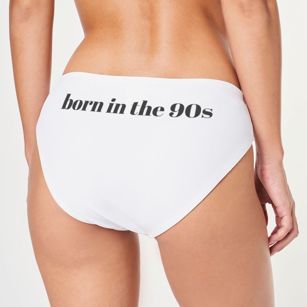 Born in the 90s white underwear template