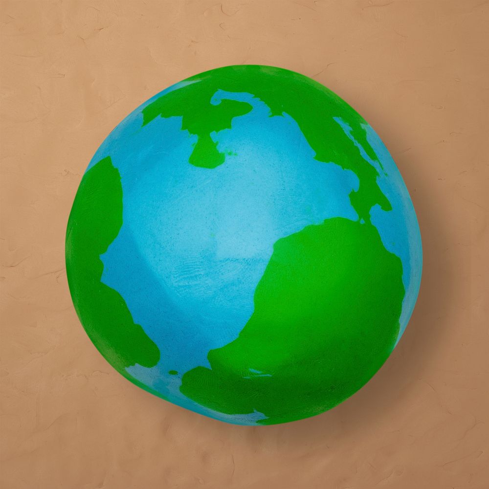 Earth environment clay mockup psd plasticine clay DIY element