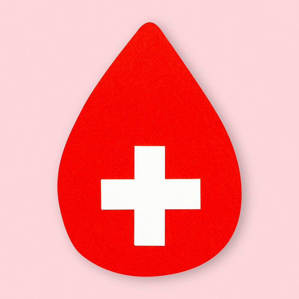 Blood drop paper mockup psd medical cross health DIY element