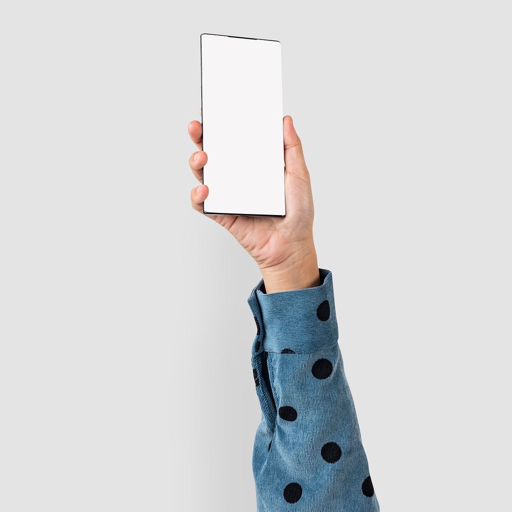 Smartphone screen hand with design space