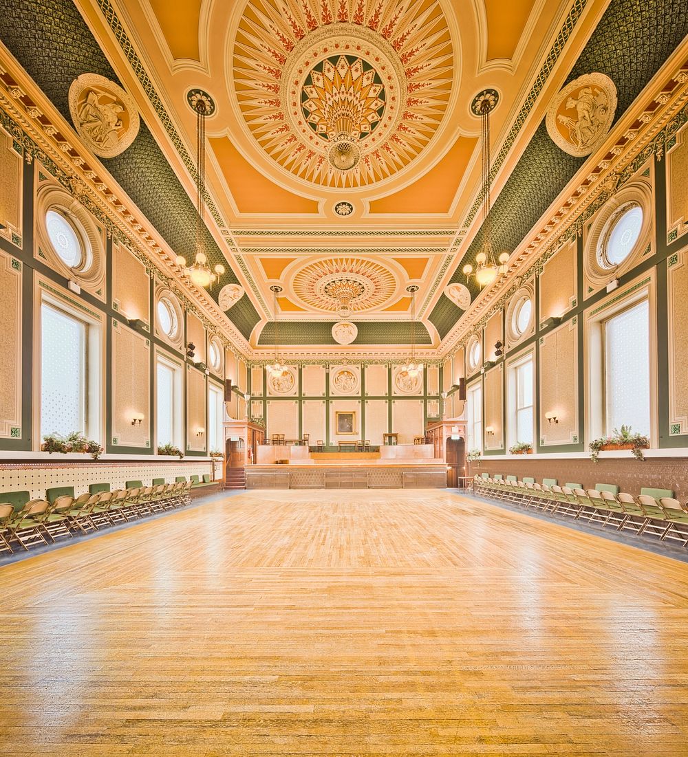 Here is a photograph taken from inside Todmorden Town Hall. Located in Todmorden, Yorkshire, England, UK. Original public…