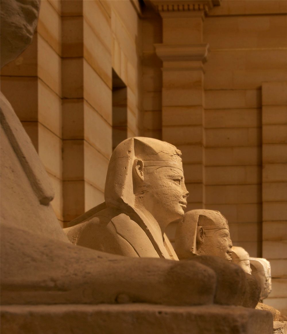 Sphinxes Serapeum at Saqqara Lou. Original public domain image from Wikimedia Commons