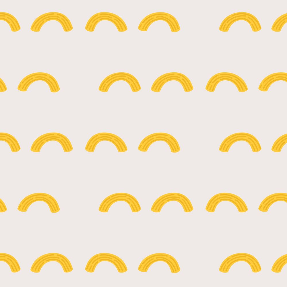 Macaroni pasta food pattern psd background in greige cute doodle style