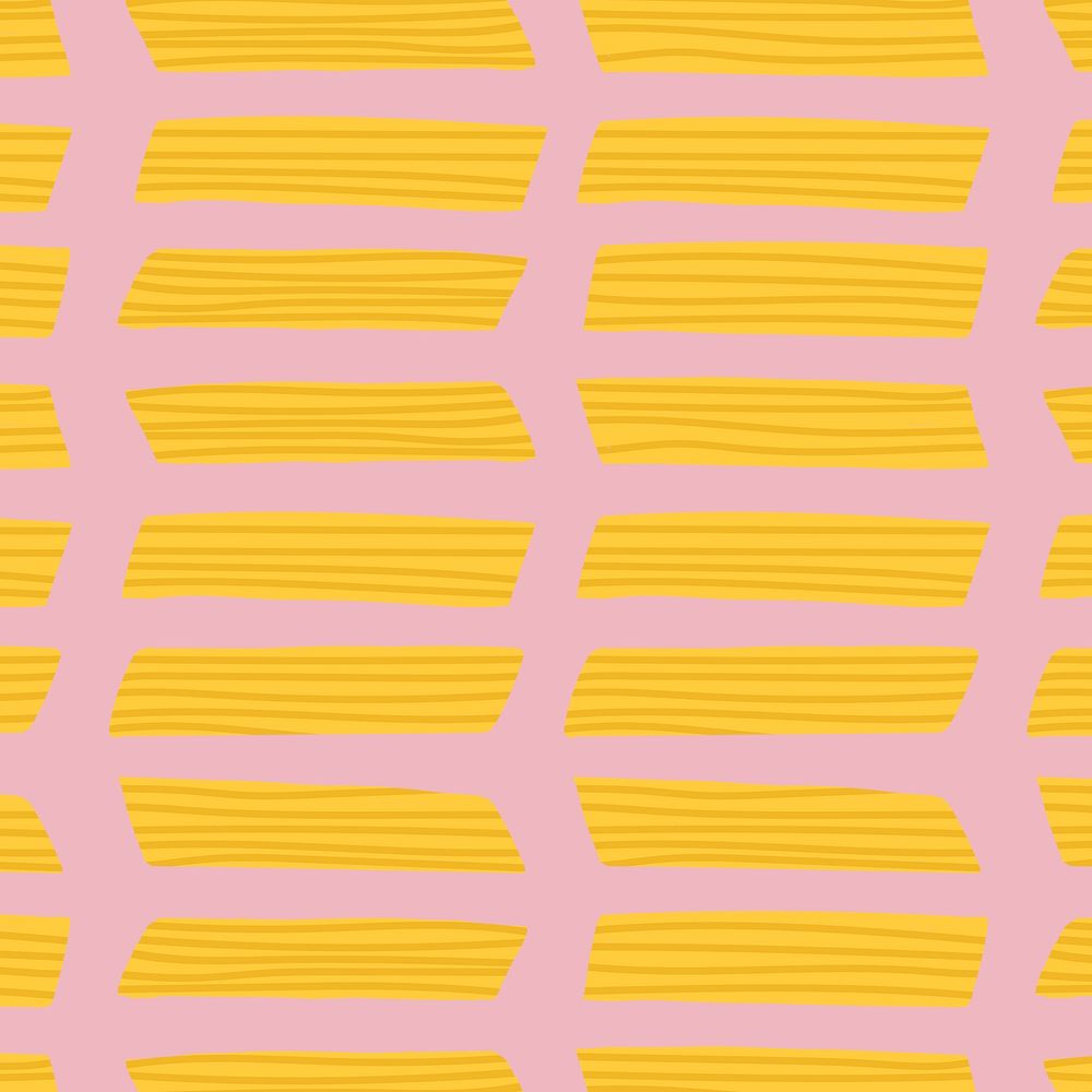 Penne pasta food pattern psd background in pink cute doodle style