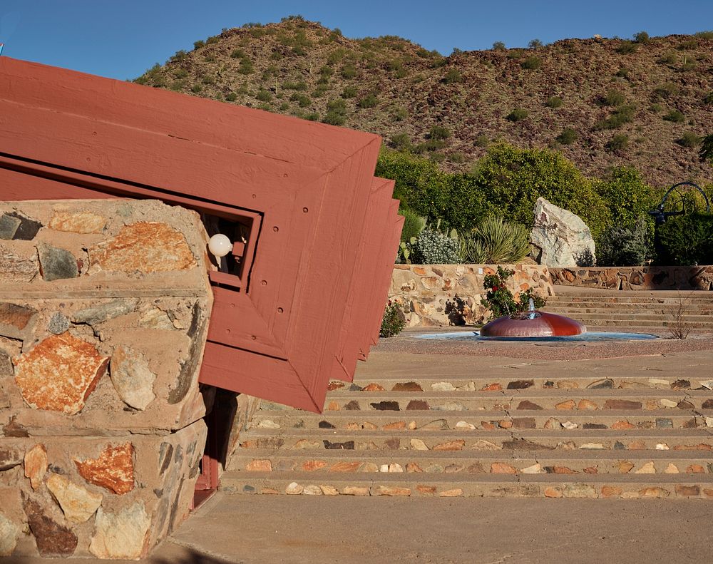 Exterior view of Frank Lloyd Wright&rsquo;s office at Taliesin West, the renowned architect&rsquo;s winter home and school…