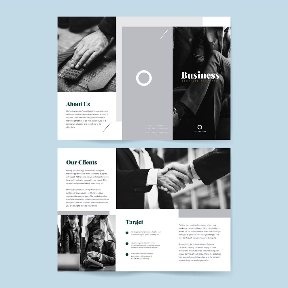 Business presentation brochure template vector
