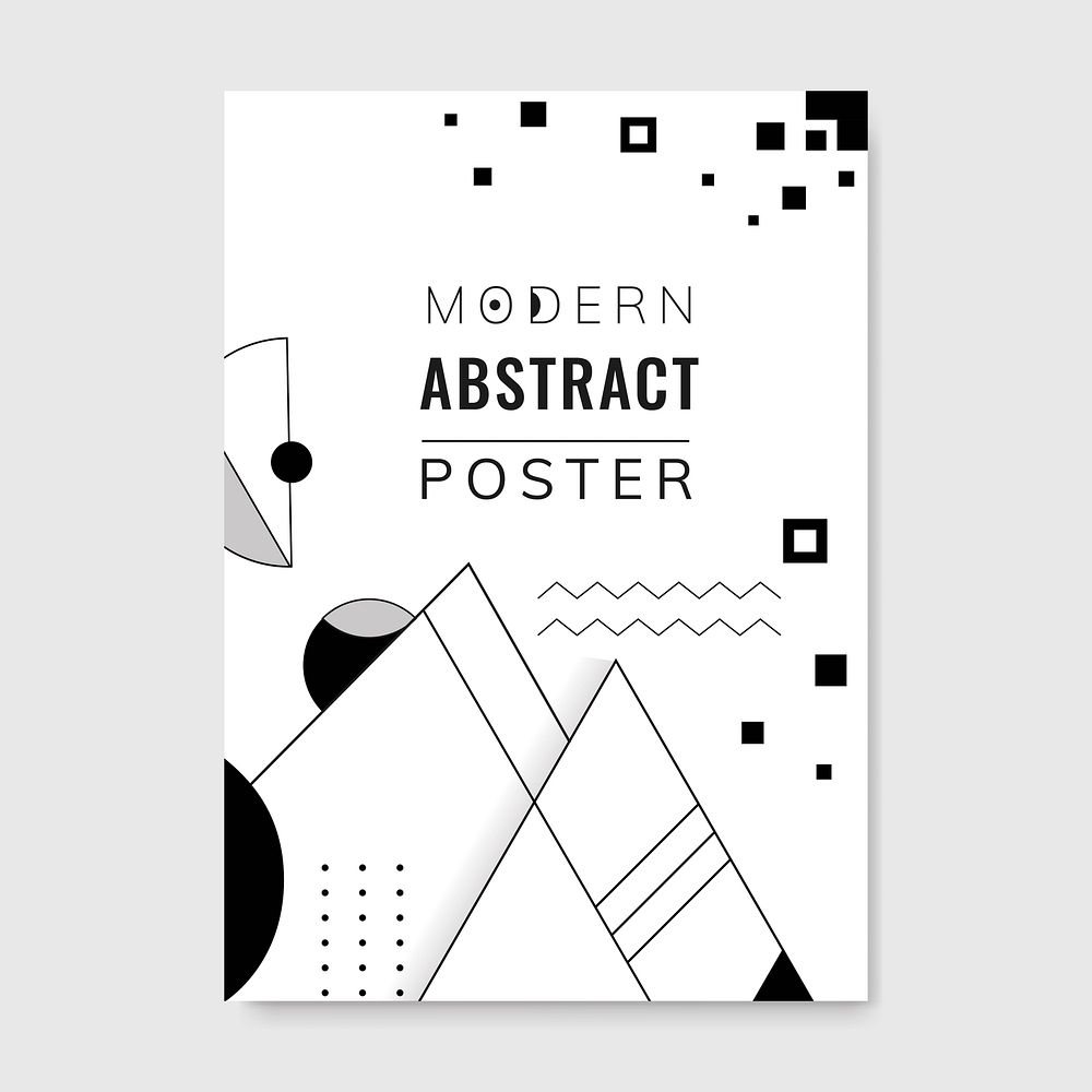 Modern abstract black and white geometric poster templates set