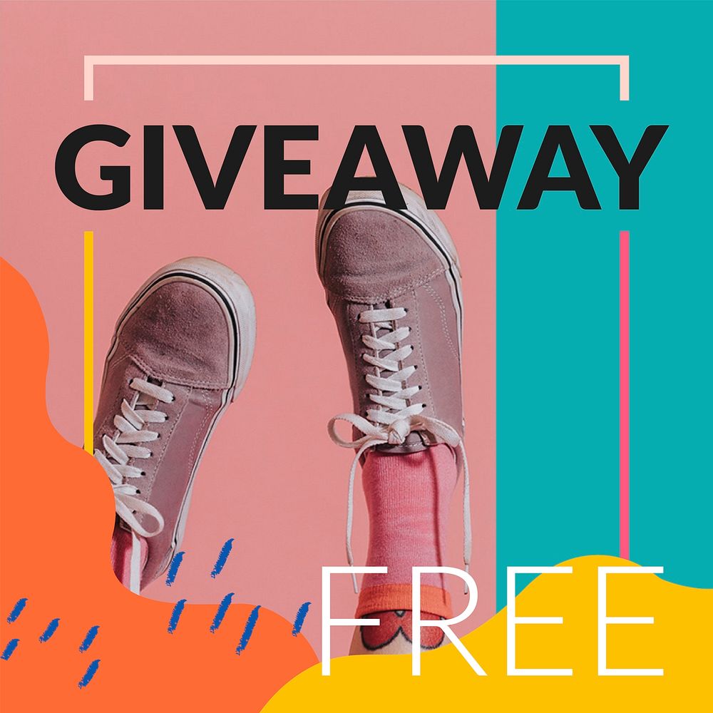 Sale giveaway free template vector