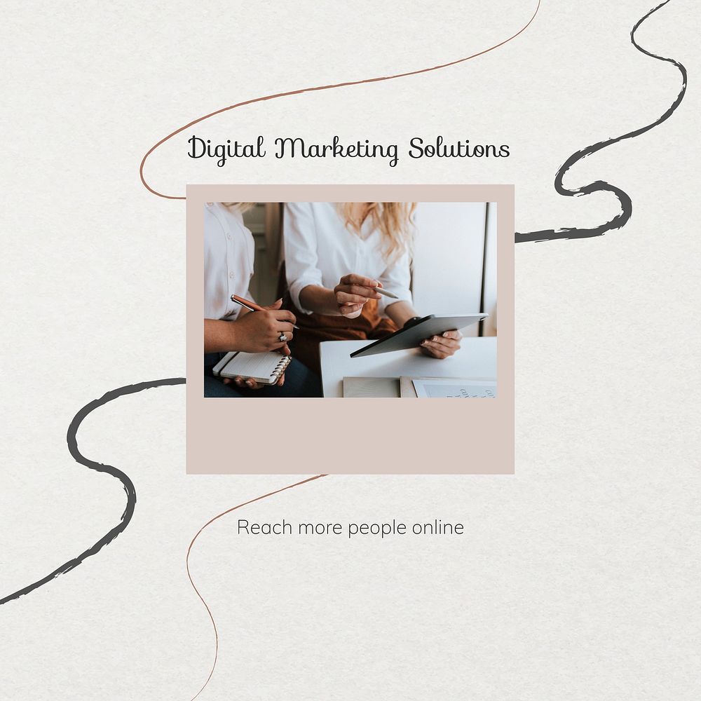 Small business Instagram ad template, marketing, pastel beige design vector
