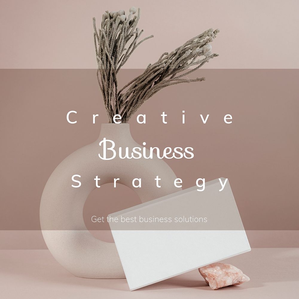 Small business Instagram ad template, marketing, pastel beige design vector