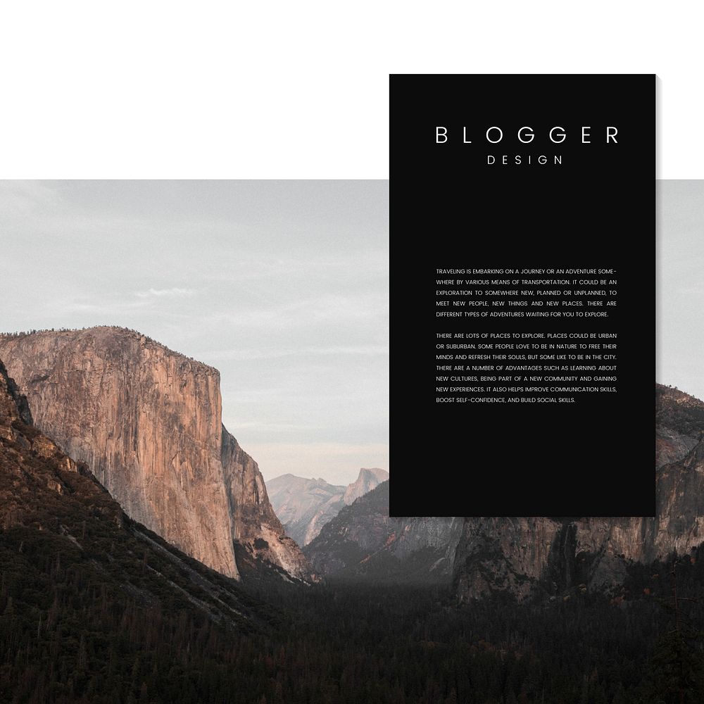 Blog welcome page template design vector