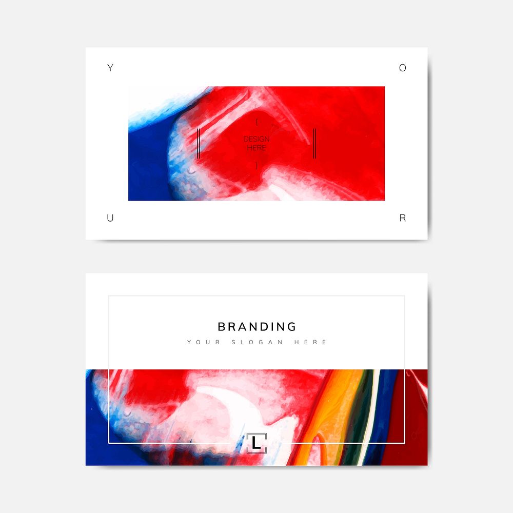 Colorful abstract art banner template vector set