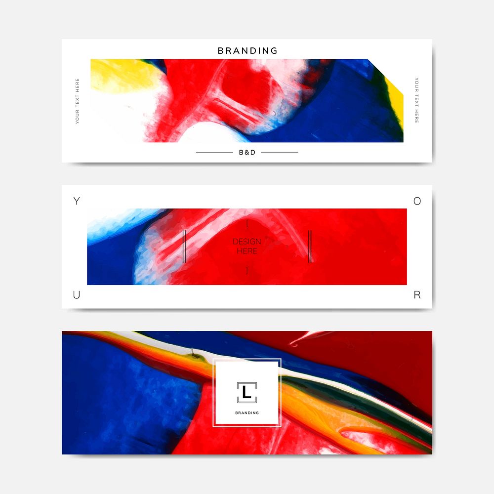 Colorful abstract art banner template vector