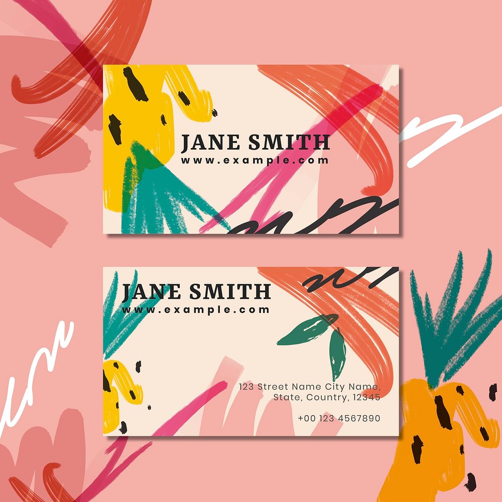 Colorful name card design vector
