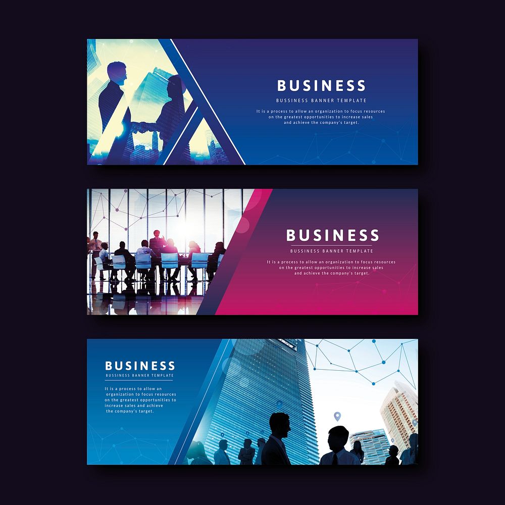 Business banner templates vector set