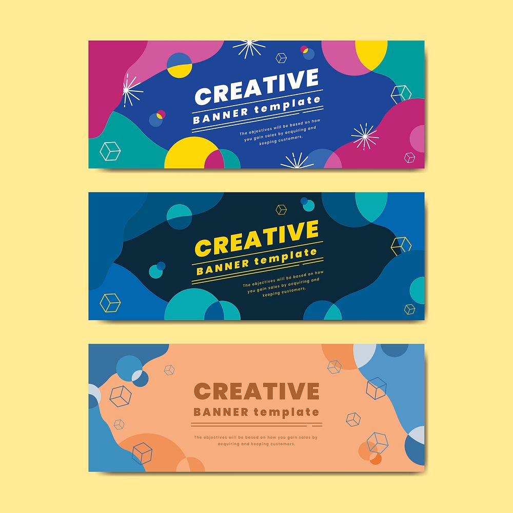 Creative banner templates vector set