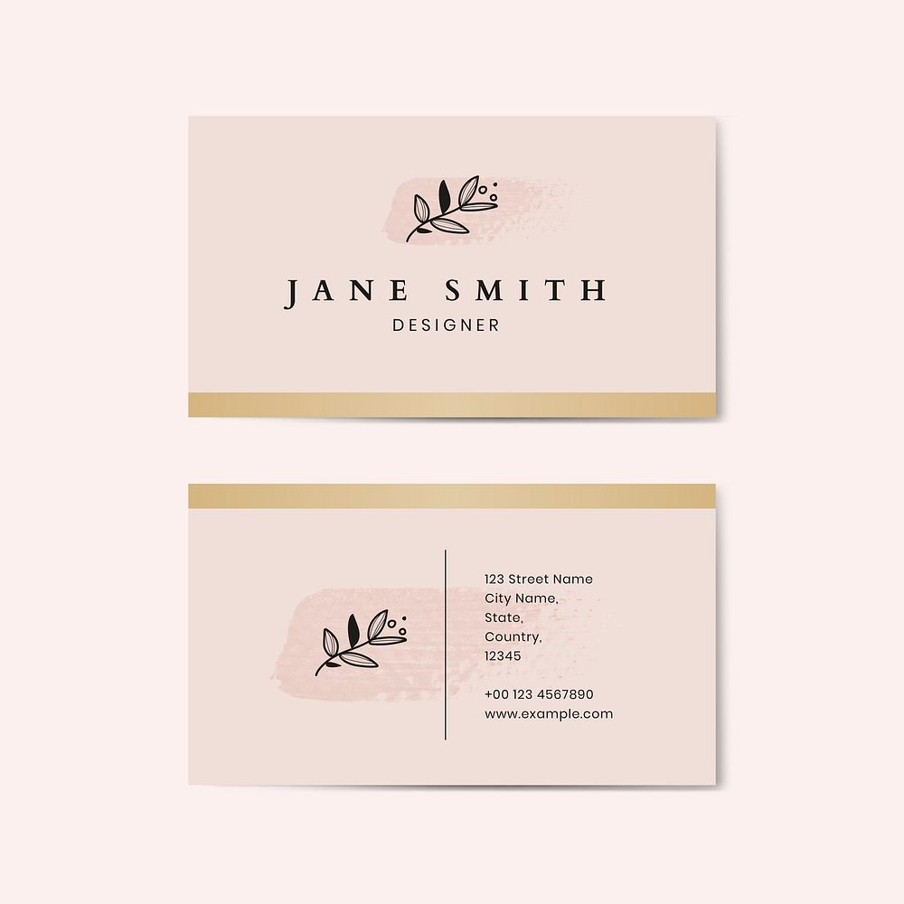 Minimal pink business card template vector