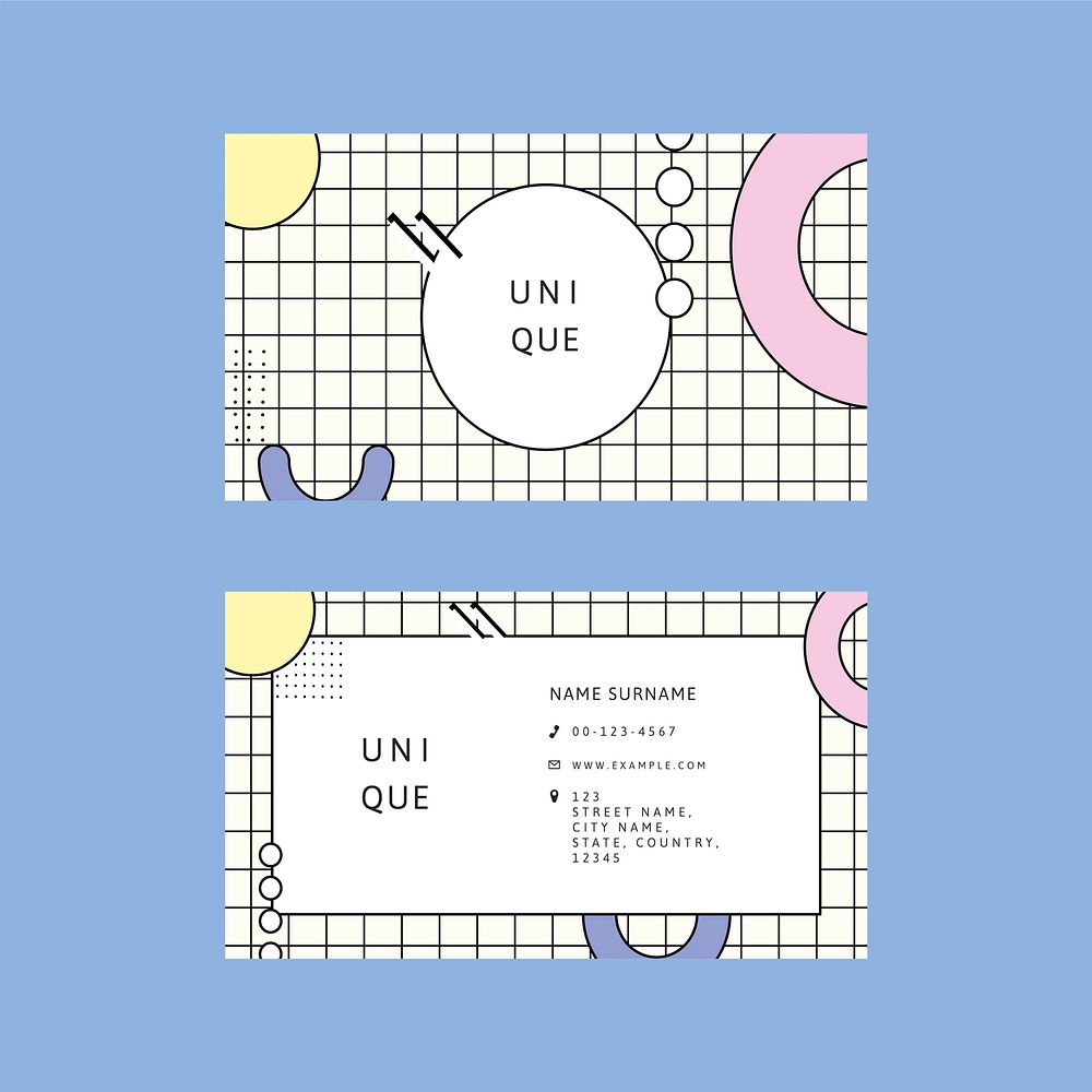 Business card template vector pastel tone set
