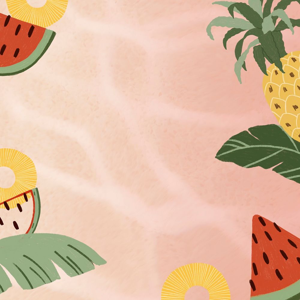 Summer fruits social template illustration