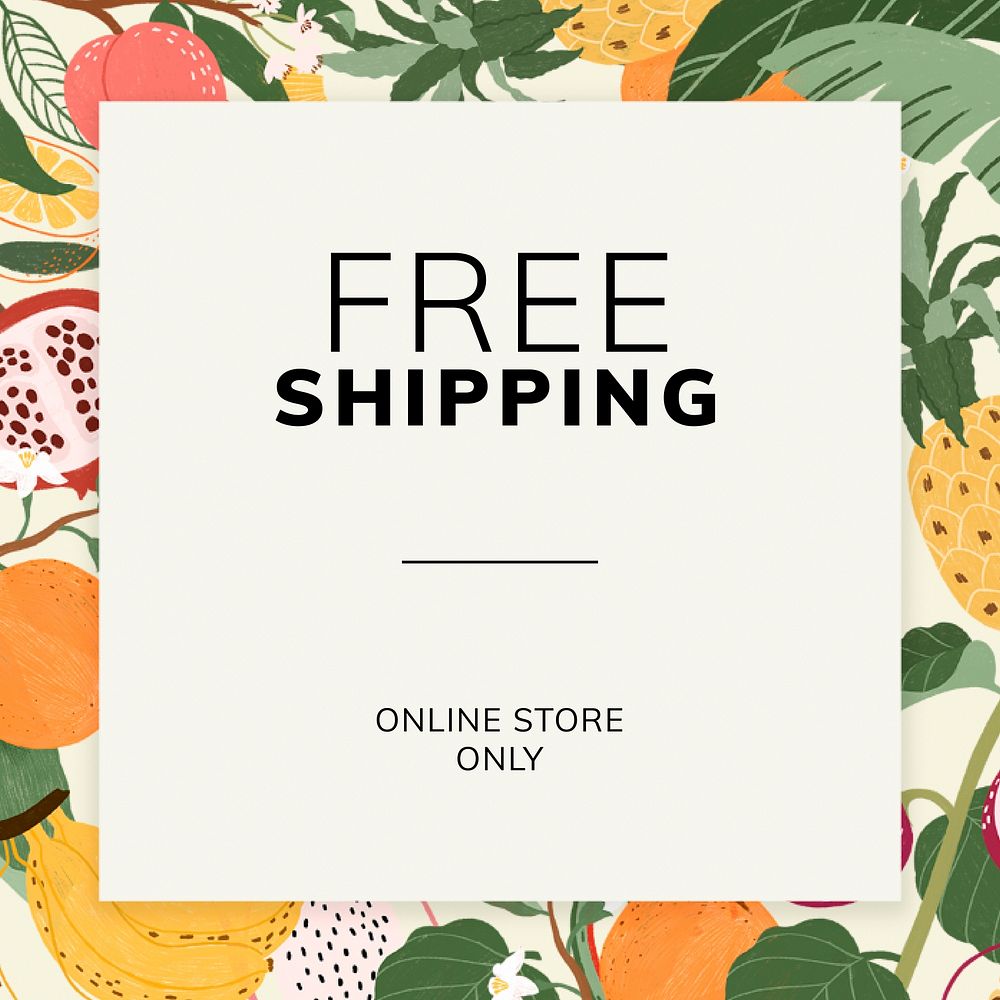 Free shipping online store only social template vector