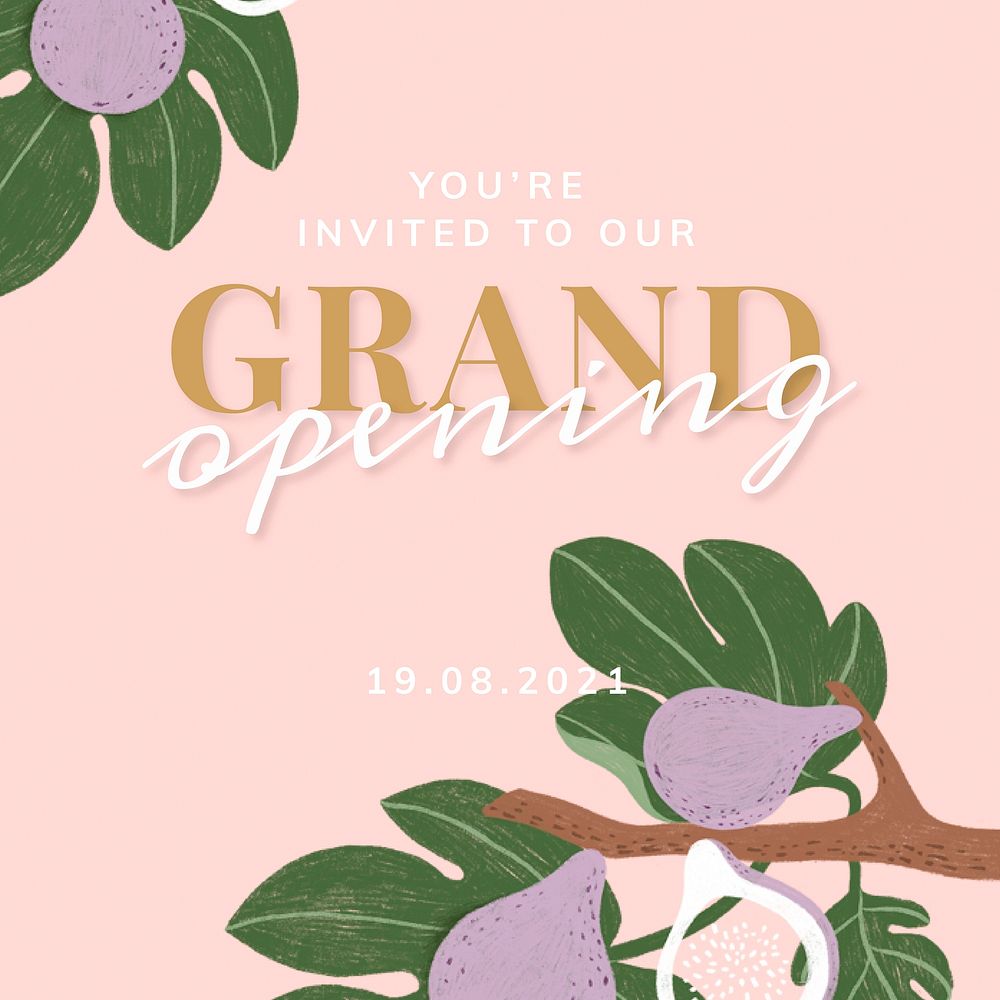 Grand opening invited card vector
