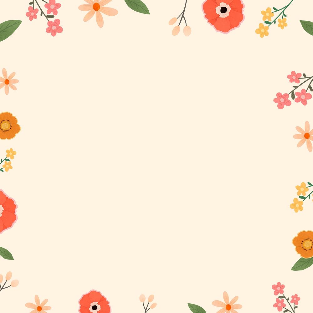 Beautiful floral frame design vector