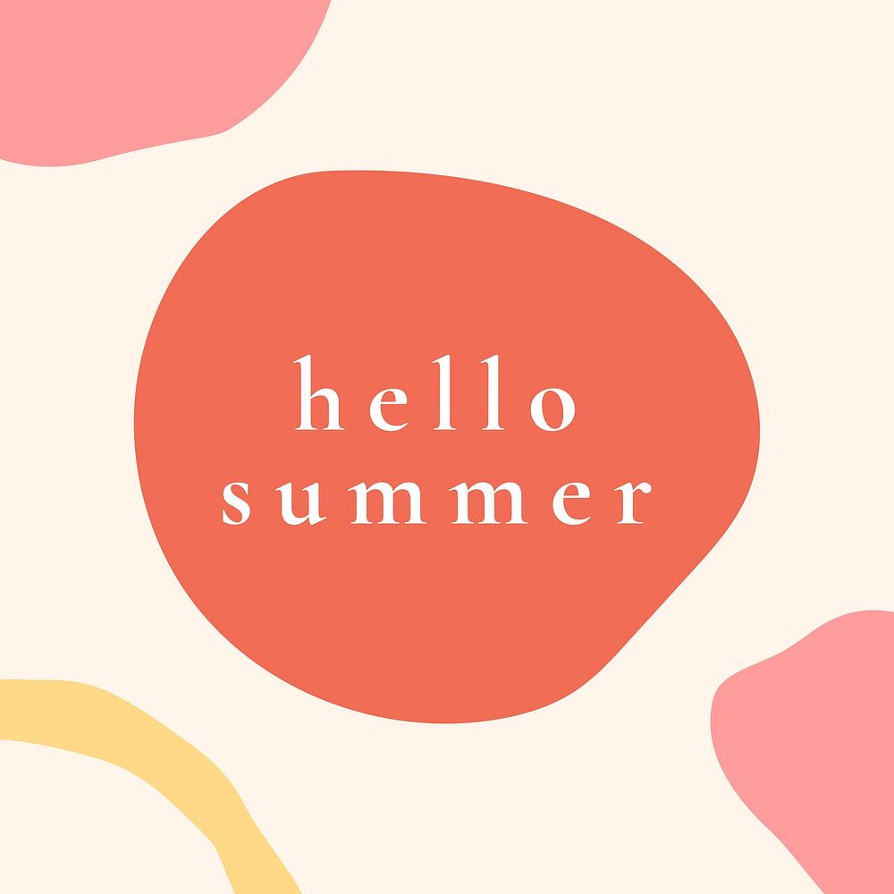 Hello summer on memphis template vector