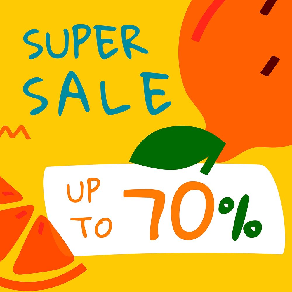 Super summer sale up to 70% off template vector 