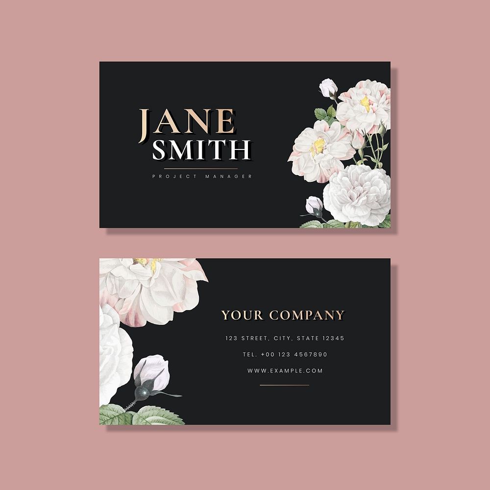 Elegant botanical business card vector