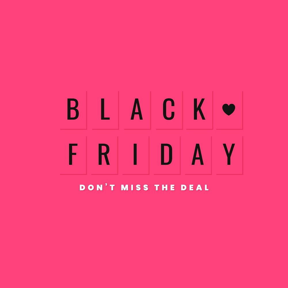 Pink vector Black Friday promotion advertisement template