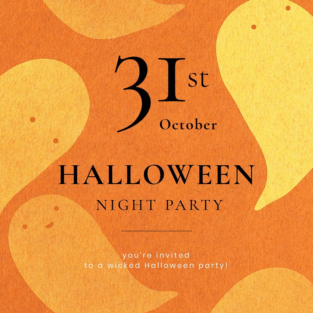 Halloween night party vector template social media post