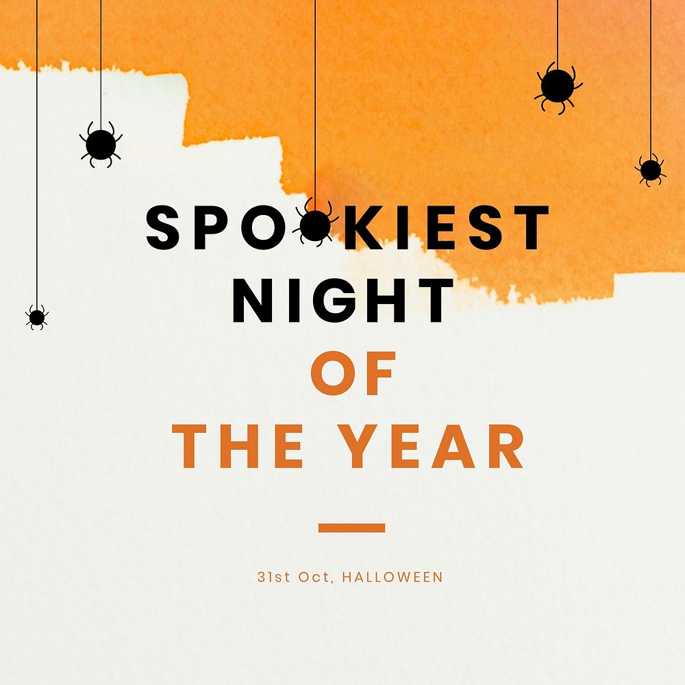Spookiest night of the year vector template Halloween