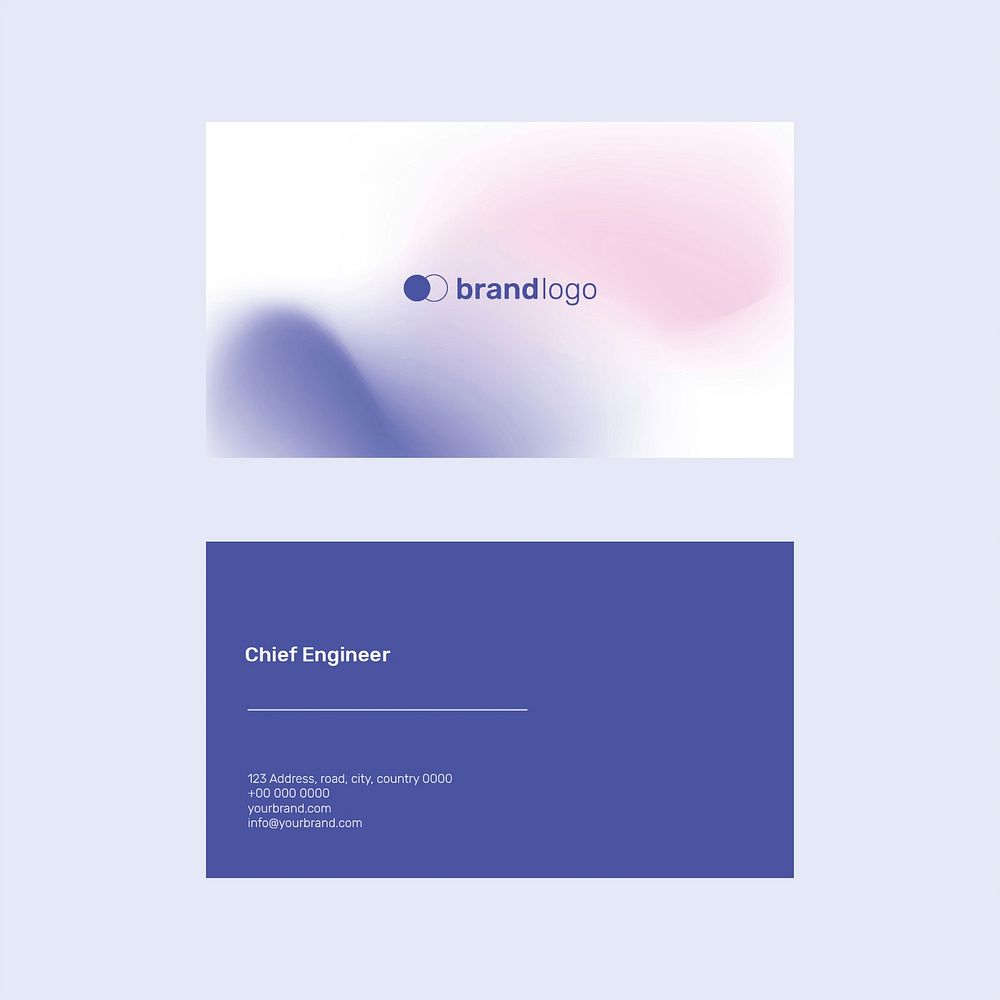 Purple gradient business card vector template
