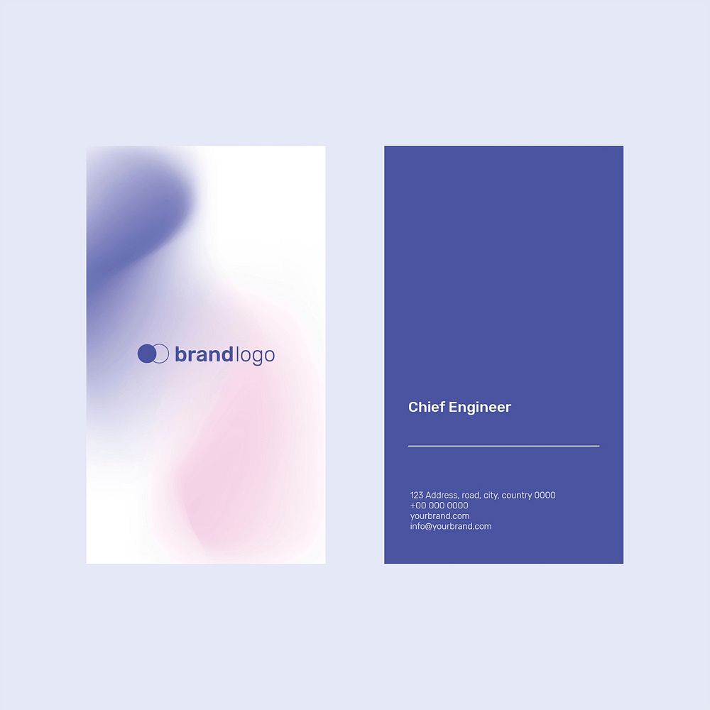 Purple gradient business card vector template