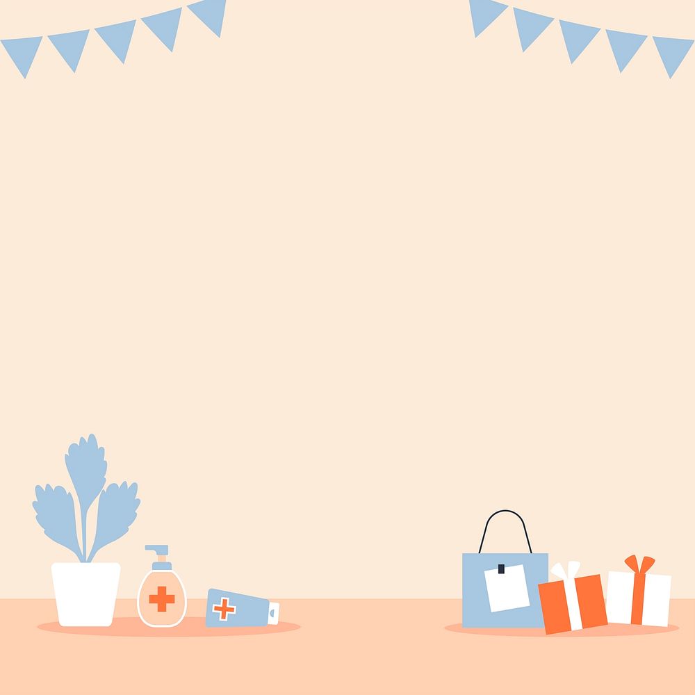 New normal birthday party vector background
