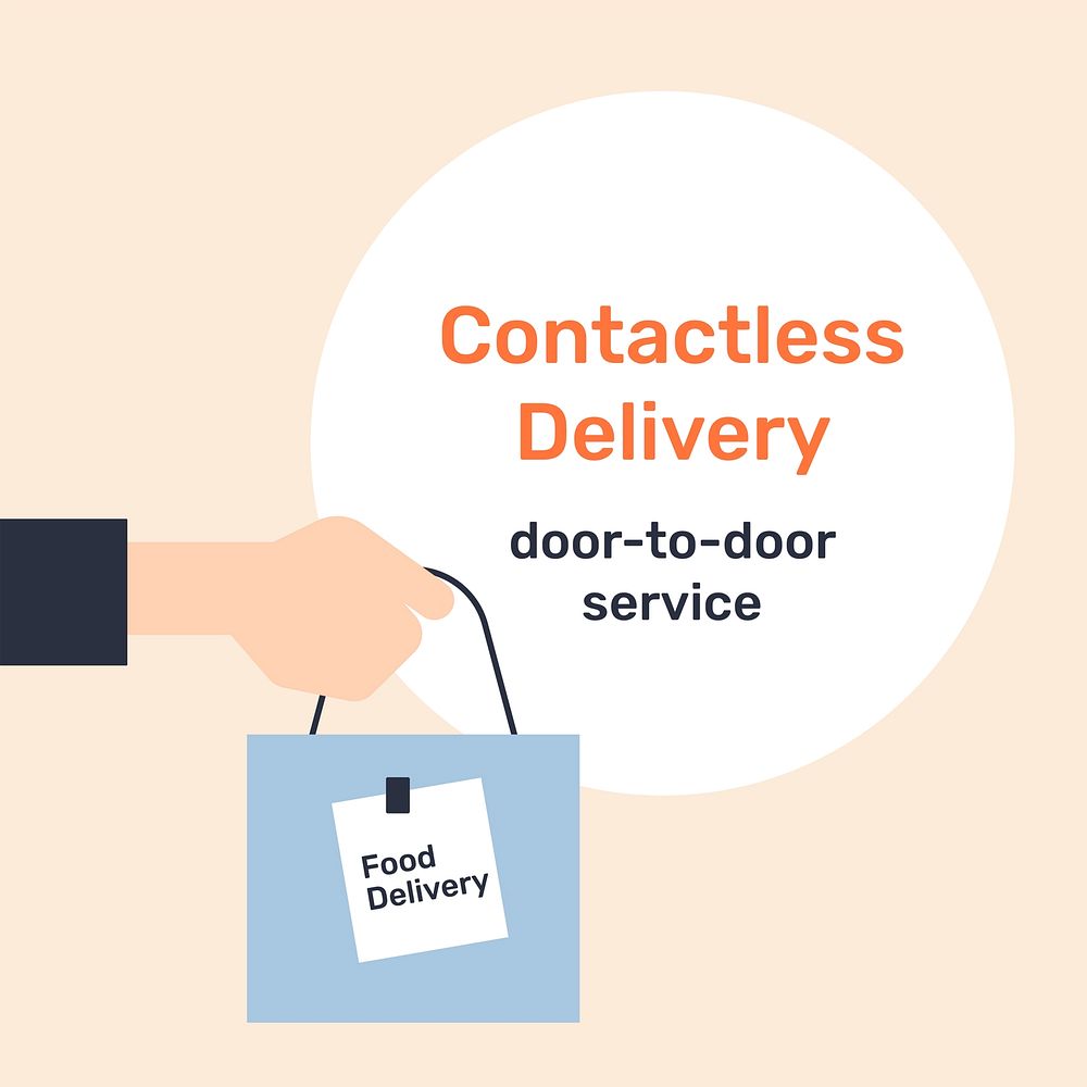 Contactless delivery template vector online payment