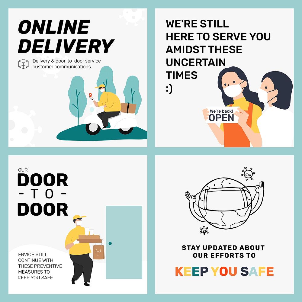 Online delivery  editable template psd door to door customer service