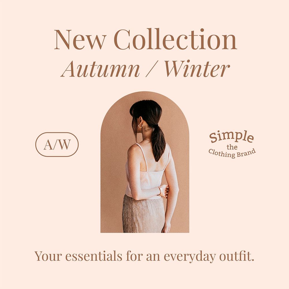 New fashion collection template vector for social media post