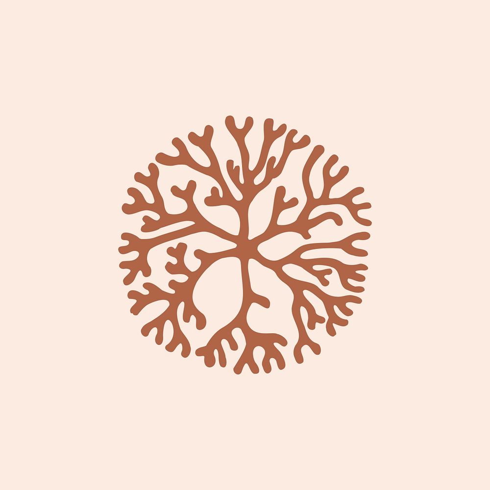 Sea coral icon psd illustration in brown