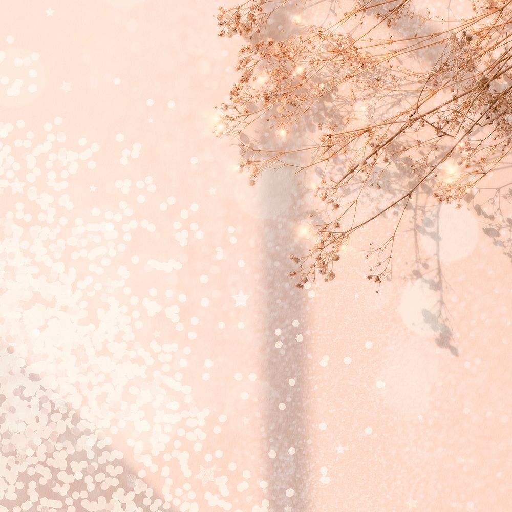 Dreamy background vector with confetti and flower