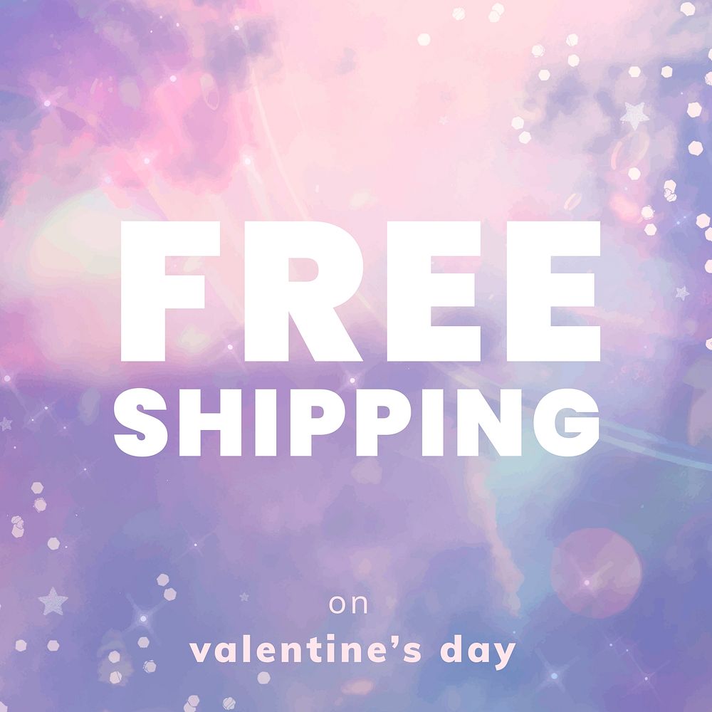 Valentine&rsquo;s sale editable template vector for social media post with free shipping text