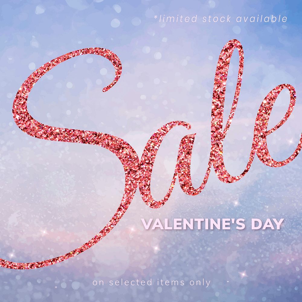 Valentine&rsquo;s sale editable template vector for social media post