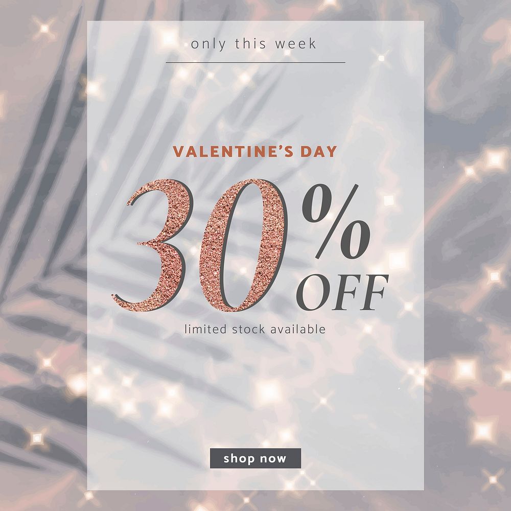 Shop promotion editable template psd for social media post with only this week text