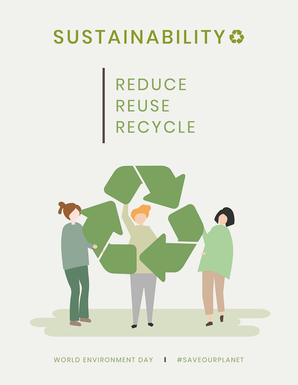 Environmental sustainability psd poster editable template
