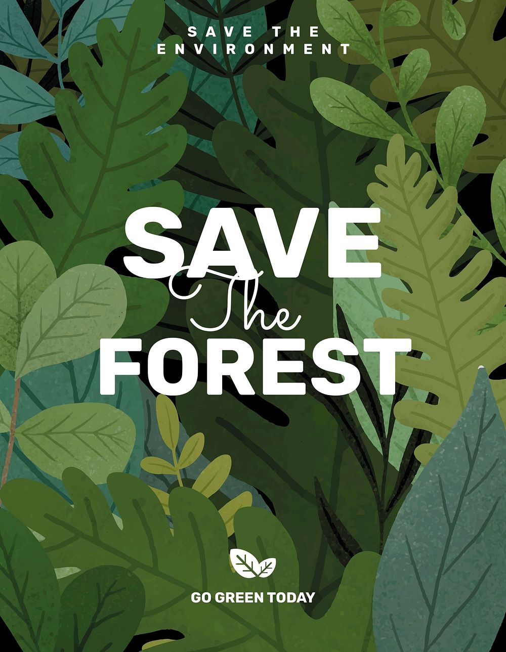 Save the forest vector flyer editable template