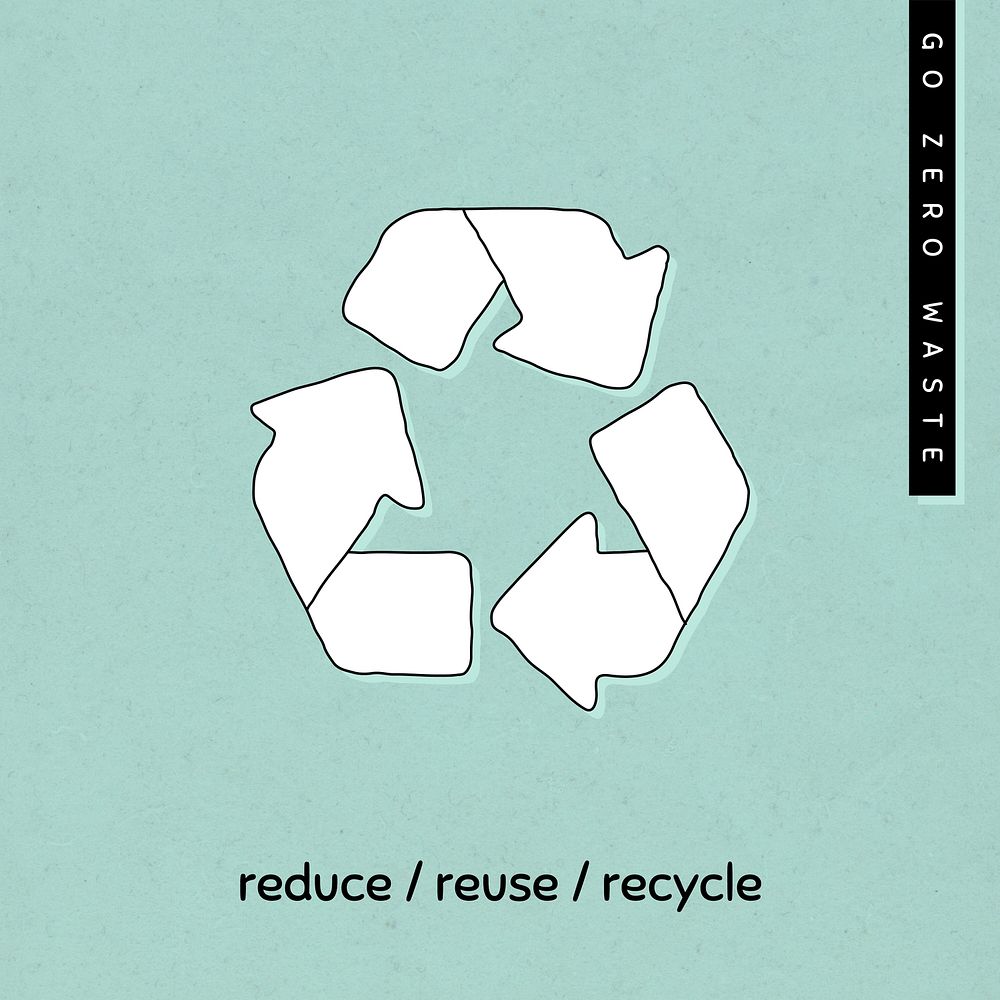Recycle vector social media template zero waste lifestyle